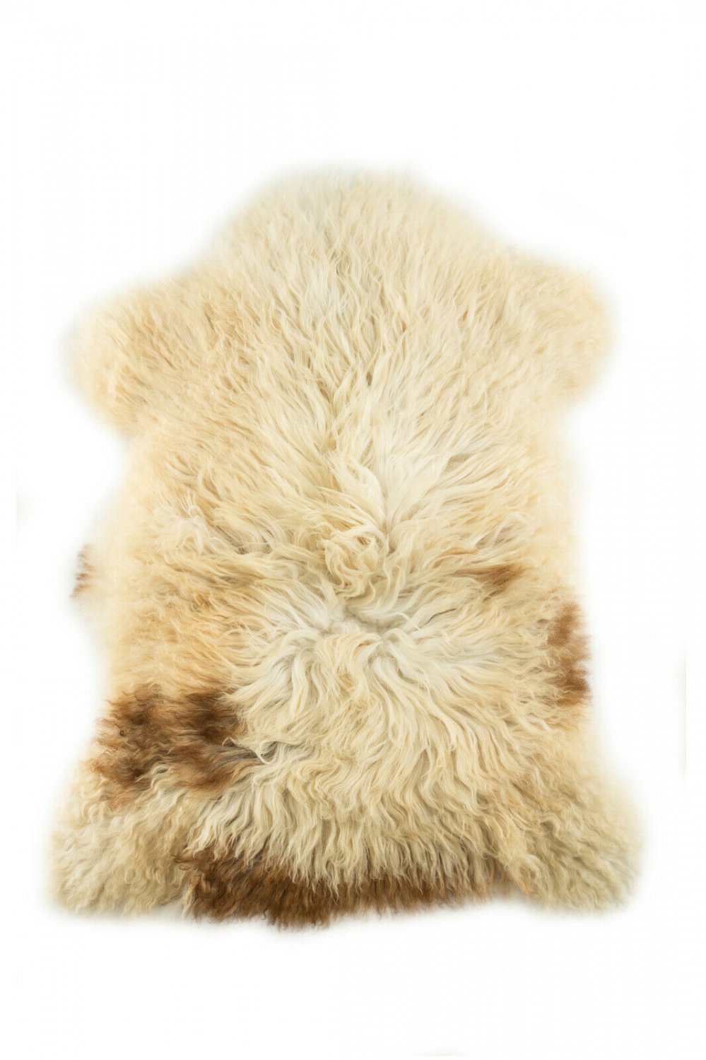 Aydin Sheepskin Throw NaturalSoft Wool Handmade Cream Beige Brown 2'1"x3'0" #700