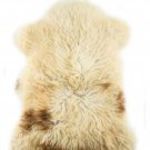 Aydin Sheepskin Throw NaturalSoft Wool Handmade Cream Beige Brown 2'1"x3'0" #700