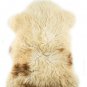 Aydin Sheepskin Throw NaturalSoft Wool Handmade Cream Beige Brown 2'1"x3'0" #700