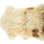 Aydin Sheepskin Throw NaturalSoft Wool Handmade Cream Beige Brown 2'1"x3'0" #700