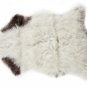 Aydin Sheepskin Rug Soft Natural Wool White With Dark Spots 2'0"x3'0" #418
