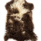Aydin Sheepskin Pelt Handmade Natural Soft Wool ,Brown Cream 2'0"x3'0" #751