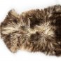 Aydin Sheepskin Rug Dark Brown Beige Wool 2'5"x3'3" #737