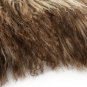 Aydin Sheepskin Rug Dark Brown Beige Wool 2'5"x3'3" #737