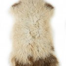 Aydin Sheepskin Pelt Ethically Sourced Handmade Cream Brown 2'0"x3'7" #521