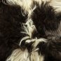 Aydin Sheepskin Rug Soft Natural Wool Black White 1'10"x2'10" #710
