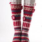 Aydin Hand Knotted Wool Women's Knee Socks Warm 100% Sheep Wool #17