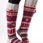 Aydin Hand Knotted Wool Women's Knee Socks Warm 100% Sheep Wool #17