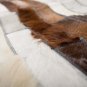 Aydin Mosaic Brown White Cowhide Patchwork Area Rug Rectangle 3'7''X6'0''