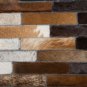Aydin Mosaic Brown White Cowhide Patchwork Area Rug Rectangle 3'7''X6'0''
