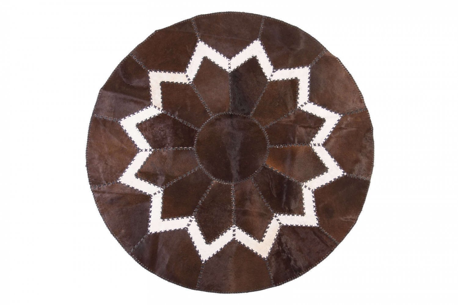 Aydin Original Design Cowhide Patchwork Rug Round 5'2''X5'2''