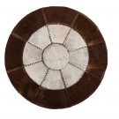 Aydin Original Scandinavian Design Cowhide Patchwork Rug Hair-On 4'3" diameter