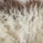 Aydin Sheepskin Pelt Ethically Sourced Handmade Cream-White Brown 2'0"x3'0" #373