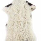 Aydin Sheepskin Rug White With Dark Spots Wool 1'9"x3'4" #413