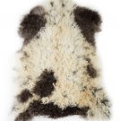 Aydin Sheepskin Pelt Handmade Soft Wool , Dark Brown Cream  2'1"x2'10" #626
