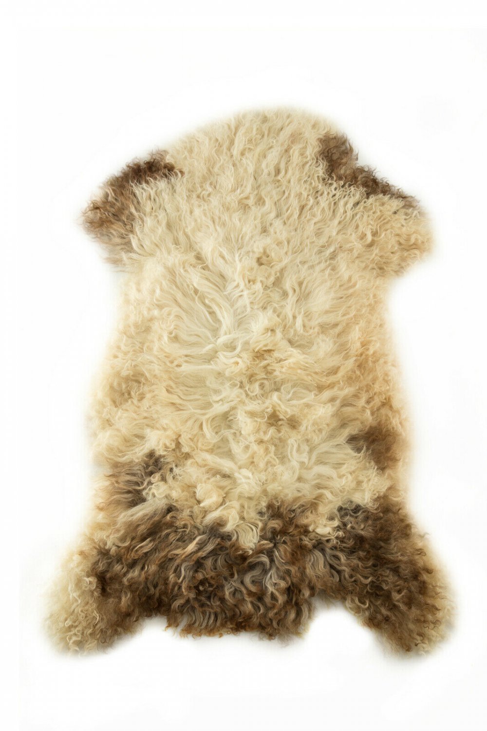 Aydin Sheepskin Pelt Ethically Sourced Handmade, Cream Brown 2'0"x3'0" #685