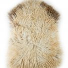 Aydin Sheepskin Pelt Ethically Sourced Handmade Beige Brown 2'0"x3'2" #545