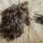 Aydin Sheepskin Rug White Dark Brown Wool 2'0"x3'0" #547