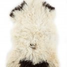 Aydin Sheepskin Throw Natural Soft Wool Handmade White Brown 2'0"x3'0" #727