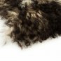 Aydin Sheepskin Rug Cream Dark Brown Wool 1'8"x3'0" #682