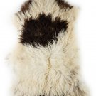 Aydin Sheepskin Rug Cream Dark Brown Wool 2'3"x3'4" #575