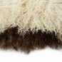 Aydin Sheepskin Rug Cream Dark Brown Wool 2'3"x3'4" #575