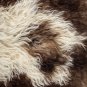 Aydin Sheepskin Rug Dark Brown Cream Wool 2'0"x3'0" #474