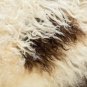 Aydin Sheepskin Pelt Handmade Soft Wool , Dark Brown Cream  2'0"x3'2" #661