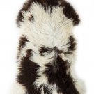 Aydin Sheepskin Rug Soft Natural Wool White Black 1'10"x3'7" #515