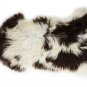 Aydin Sheepskin Rug Soft Natural Wool White Black 1'10"x3'7" #515