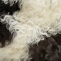 Aydin Sheepskin Rug Dark Brown White Wool 2'2"x3'0" #659