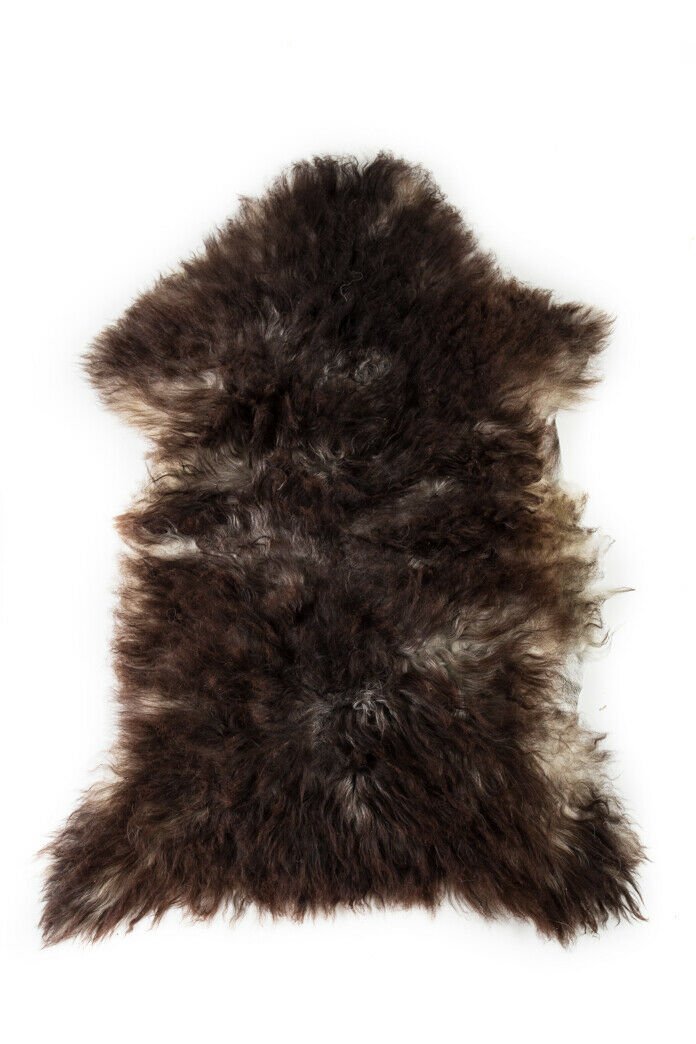 Aydin Sheepskin Pelt Ethically Sourced Handmade Dark Brown 2'3"x3'2" #568