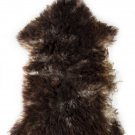 Aydin Sheepskin Pelt Ethically Sourced Handmade Dark Brown 2'3"x3'2" #568