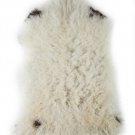 Aydin Sheepskin Pelt Ethically Sourced  White With Dark Spots 2'0"x3'0" #550