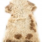 Aydin Sheepskin Throw NaturalSoft Wool Handmade Beige 2'5"x3'1" #742