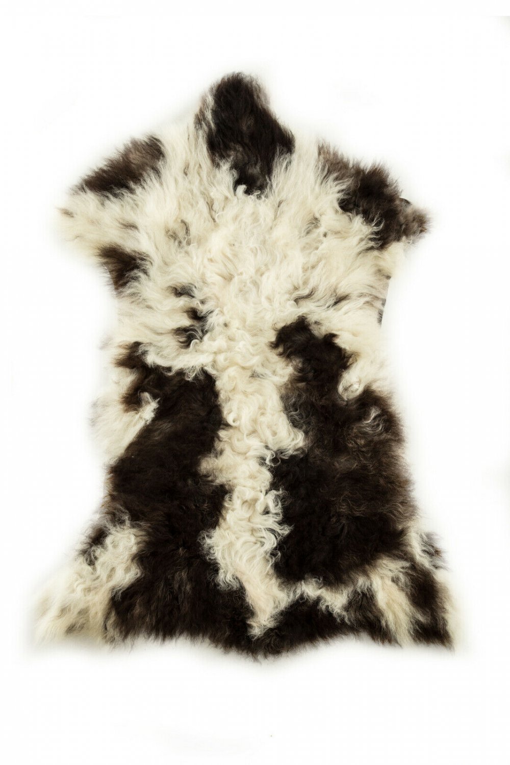 Aydin Sheepskin Pelt Ethically Sourced Handmade, Brown White 2'2"x3'1" #721