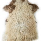 Aydin Sheepskin Throw Natural Soft Wool Handmade Beige Brown 2'2"x3'4" #555