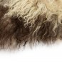Aydin Sheepskin Pelt Ethically Sourced Handmade Dark Brown Beige 2'2"x3'6" #503