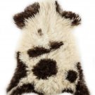 Aydin Sheepskin Pelt Ethically Sourced Handmade Brown White 2'5"x3'1" #726