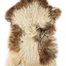 Aydin Sheepskin Rug Beige  Brown Wool 1'9"x3'1" #647