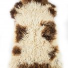Aydin Sheepskin Rug Beige Brown Wool 2'0"x3'2" #639