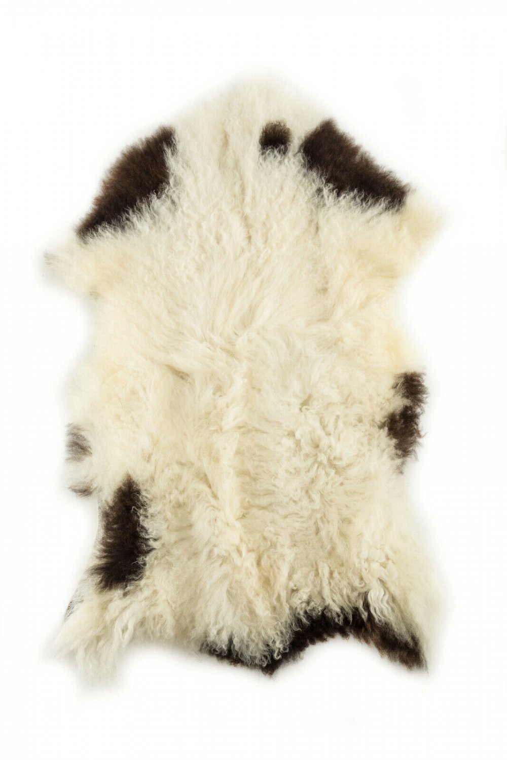 Aydin Sheepskin Rug White Black Wool 2'0"x2'10" #699