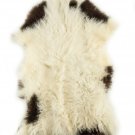 Aydin Sheepskin Rug White Black Wool 2'0"x2'10" #699