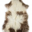 Aydin Sheepskin Pelt Ethically Sourced Handmade, Beige Brown, 2'3"x3'7" #610