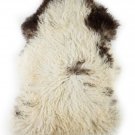 Aydin Sheepskin Throw NaturalSoft Wool Handmade Cream Dark Brown 1'11"x3'5" #608