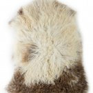 Aydin Sheepskin Rug Cream Brown Wool  2'3"x3'6" #512