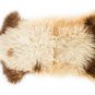 Aydin Sheepskin Pelt Ethically Sourced Handmade Brown Cream 2'1"x3'4" #731