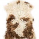 Aydin Sheepskin Pelt Handmade Natural Soft Wool Cream Brown 2'3"x3'1" #725