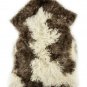 Aydin Sheepskin Pelt Handmade Soft Wool , Cream Dark Gray  2'0"x3'3" #707
