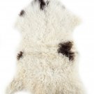 Aydin Sheepskin Rug Soft Natural Wool White With Dark Spots 2'0"x3'0" #434